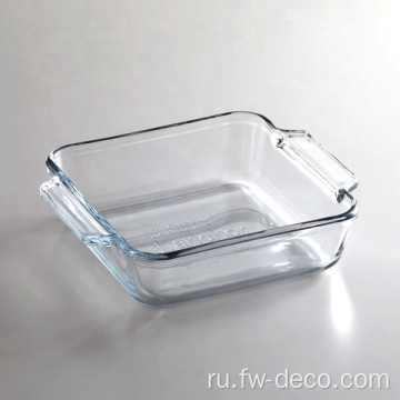 Премиум 8 дюйма прозрачной стеклянной квадратной выпечки